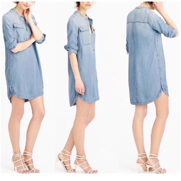 J Crew Drapey Chambray Shirtdress - Picture 3 of 7